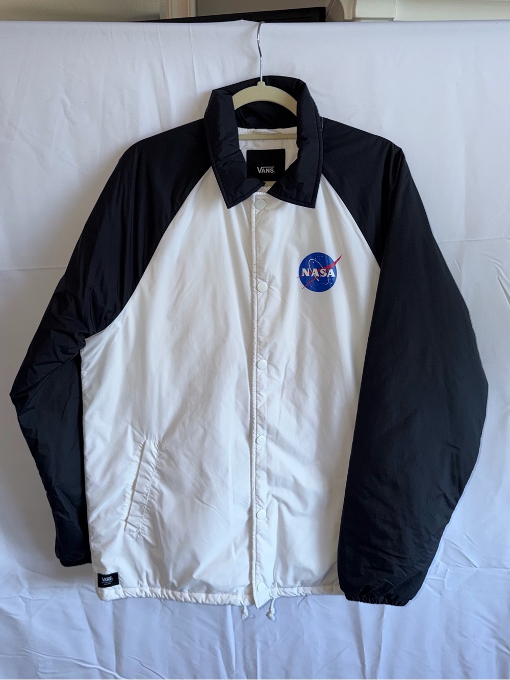 Vans White and Black NASA Coaches Windbreaker